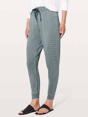 Lululemon Athletica Heathered Teal Knit Jogger Pants Size 8